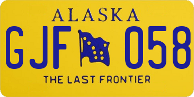AK license plate GJF058