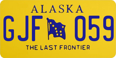 AK license plate GJF059