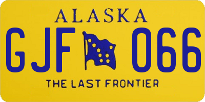 AK license plate GJF066