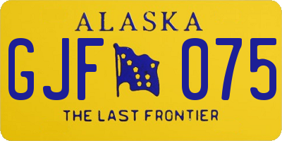 AK license plate GJF075