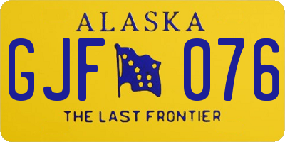 AK license plate GJF076