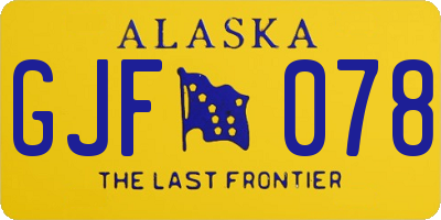AK license plate GJF078
