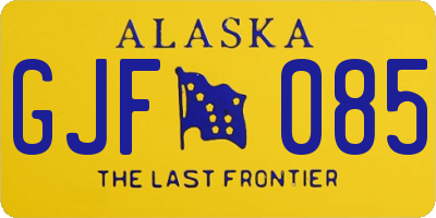 AK license plate GJF085