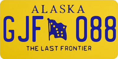 AK license plate GJF088