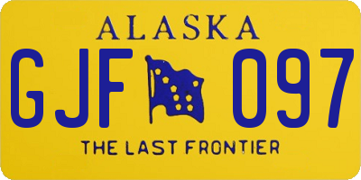 AK license plate GJF097