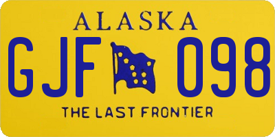AK license plate GJF098