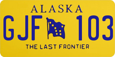 AK license plate GJF103