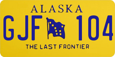 AK license plate GJF104
