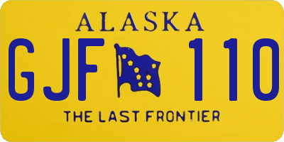 AK license plate GJF110