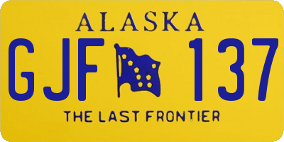 AK license plate GJF137