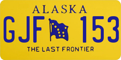 AK license plate GJF153