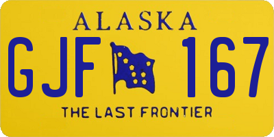 AK license plate GJF167