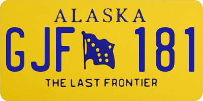 AK license plate GJF181
