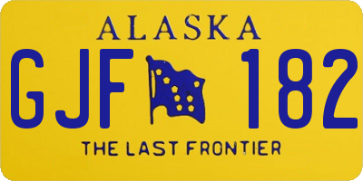 AK license plate GJF182
