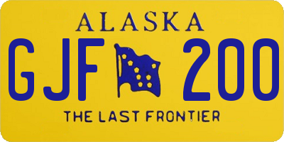 AK license plate GJF200