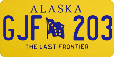 AK license plate GJF203