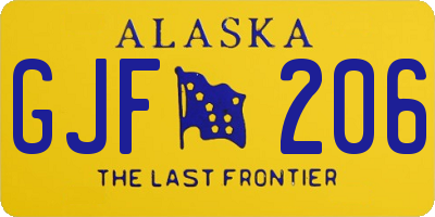 AK license plate GJF206