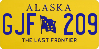 AK license plate GJF209