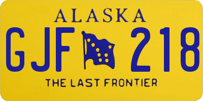 AK license plate GJF218