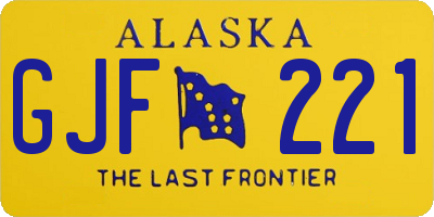 AK license plate GJF221