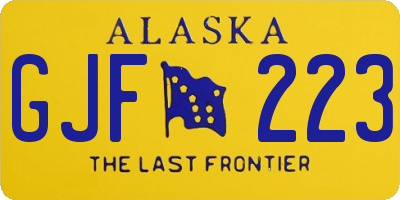 AK license plate GJF223