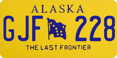 AK license plate GJF228