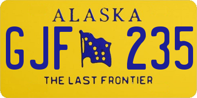 AK license plate GJF235