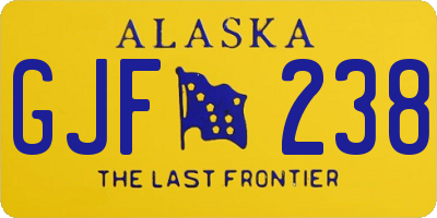 AK license plate GJF238
