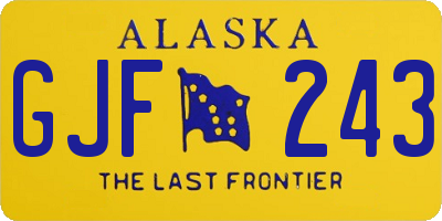 AK license plate GJF243