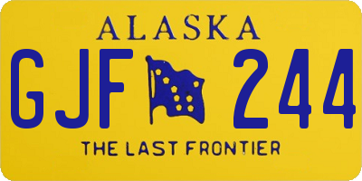 AK license plate GJF244