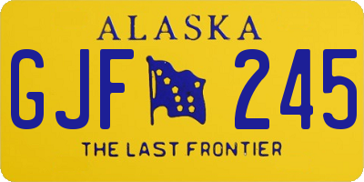 AK license plate GJF245