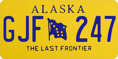 AK license plate GJF247