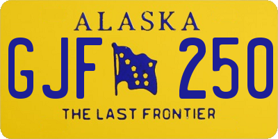 AK license plate GJF250