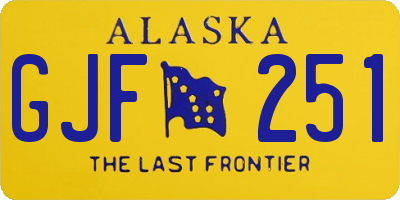 AK license plate GJF251