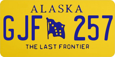 AK license plate GJF257