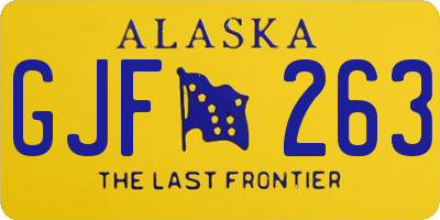 AK license plate GJF263