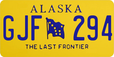 AK license plate GJF294