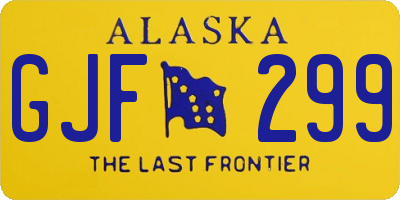 AK license plate GJF299