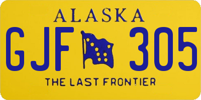 AK license plate GJF305