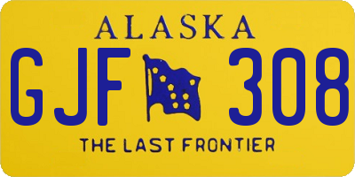 AK license plate GJF308