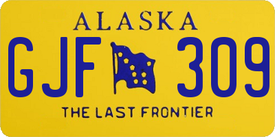 AK license plate GJF309