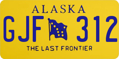 AK license plate GJF312
