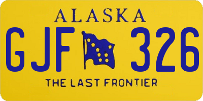AK license plate GJF326