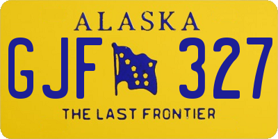AK license plate GJF327