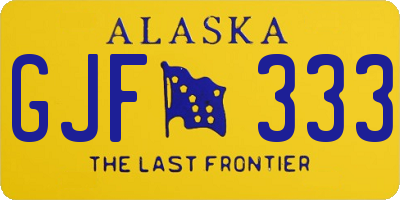 AK license plate GJF333