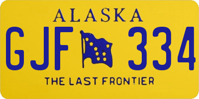 AK license plate GJF334