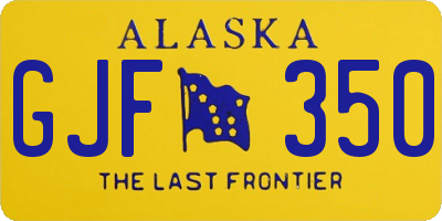 AK license plate GJF350