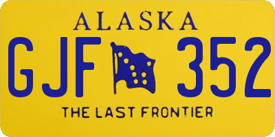 AK license plate GJF352