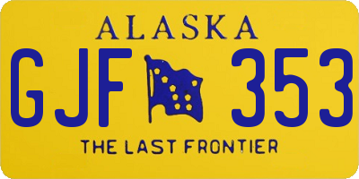 AK license plate GJF353