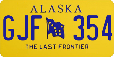 AK license plate GJF354